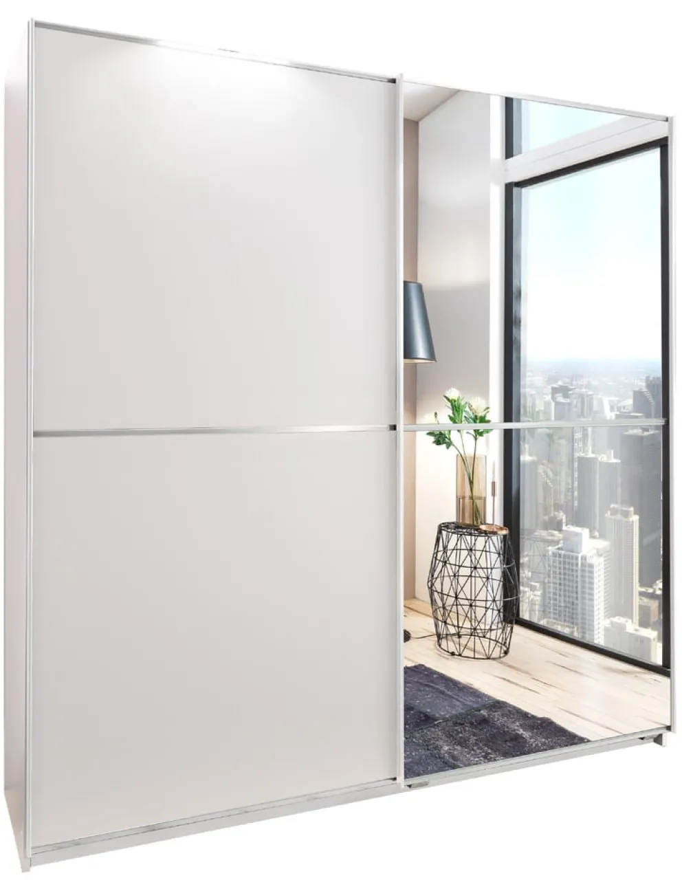 MID.YOU Schiebetürenschrank Baden-201 weiss Clearance