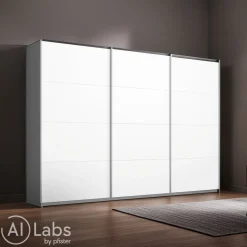 Xora Schiebetürenschrank Belluno grau, weiss Best