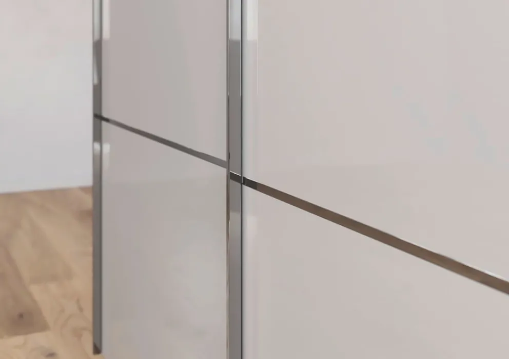 Novel Schiebetürenschrank Covalo-Glas Farbglas seidengrau Clearance
