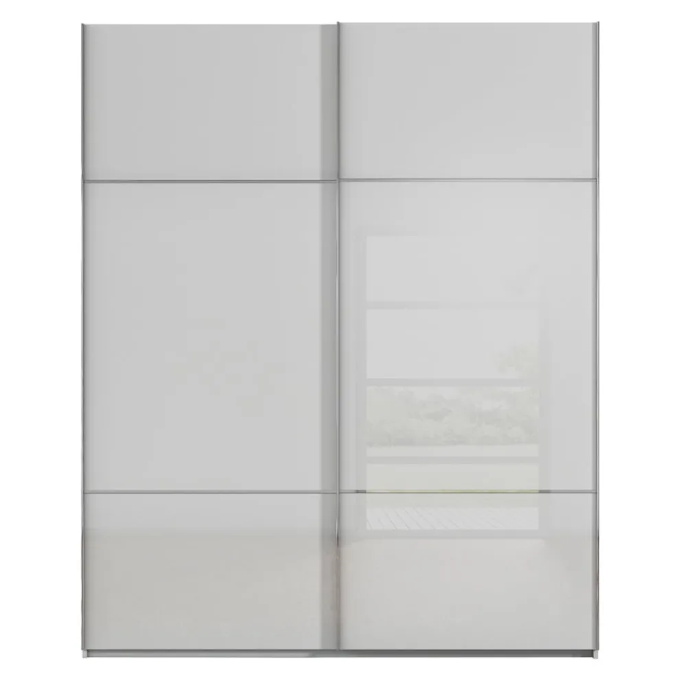 Novel Schiebetürenschrank Covalo-Glas Farbglas seidengrau Clearance