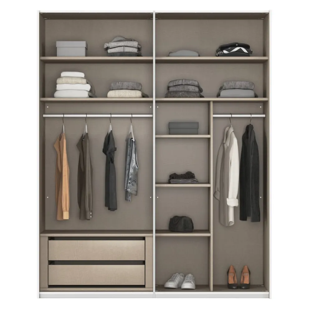 Novel Schiebetürenschrank Covalo-Glas Farbglas seidengrau Clearance