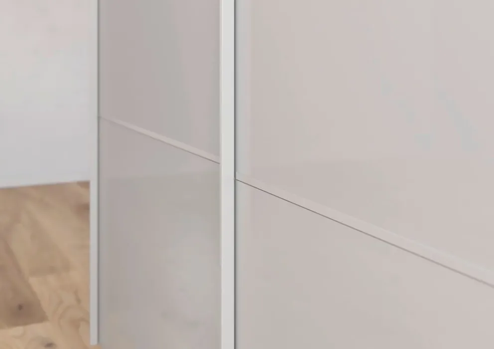 Novel Schiebetürenschrank Covalo-Glas Farbglas seidengrau