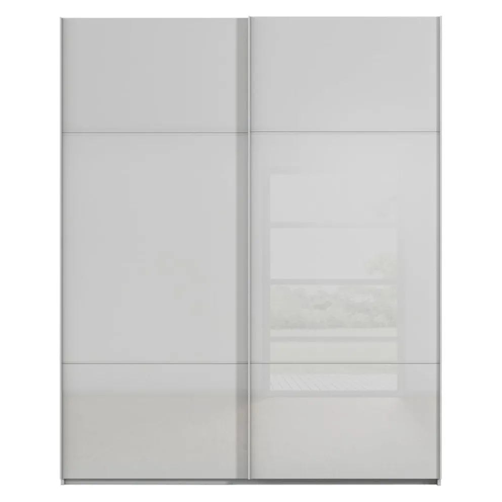 Novel Schiebetürenschrank Covalo-Glas Farbglas seidengrau
