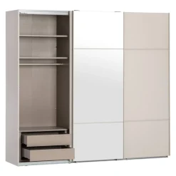 Novel Schiebetürenschrank Covalo-Glas champagner Outlet