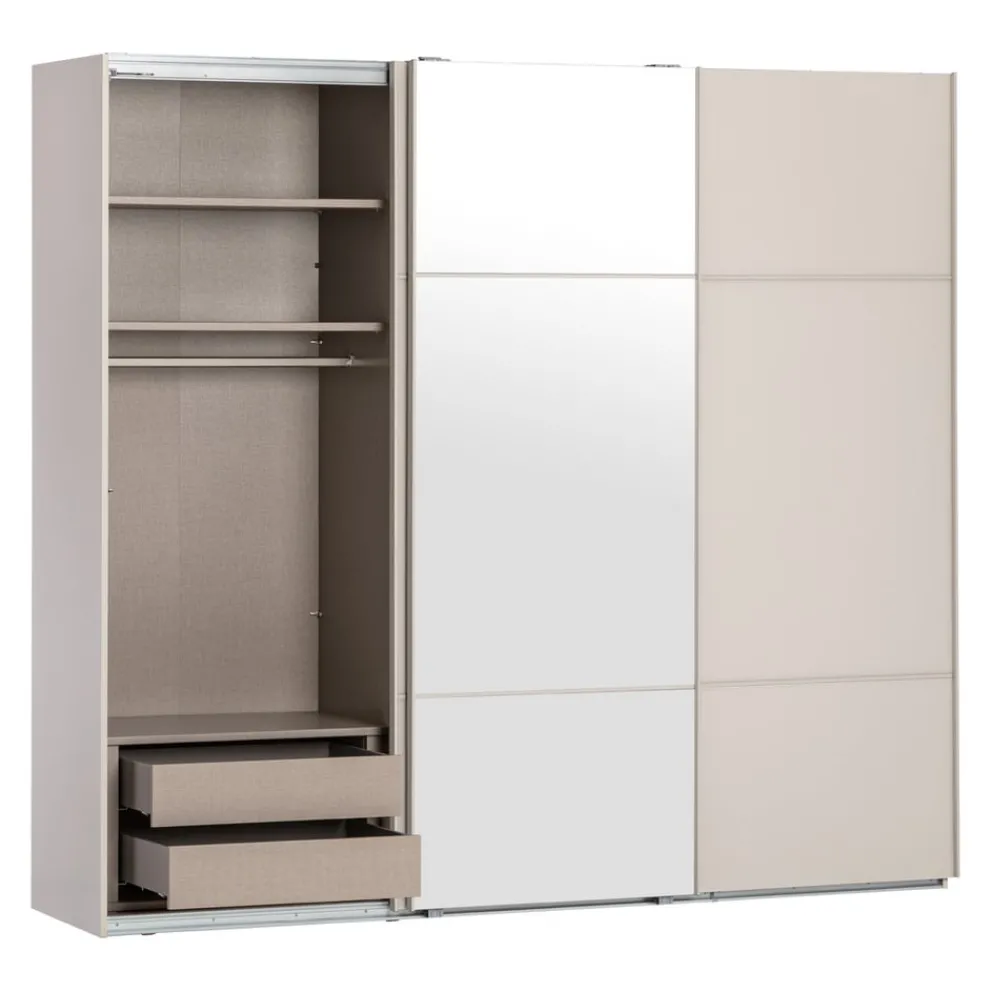 Novel Schiebetürenschrank Covalo-Glas champagner Outlet