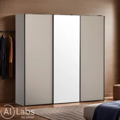 Novamobili Schiebetürenschrank Dover 331 VISONE, C05 SPECCHIO BRUNITO Clearance