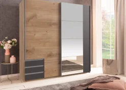 MID.YOU Schiebetürenschrank Emden eichefarbig Discount