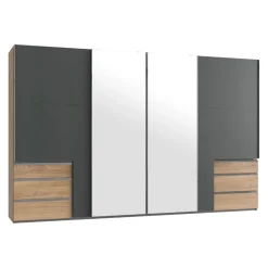 MID.YOU Schiebetürenschrank Level36 eichefarbig, graphitschwarz Discount