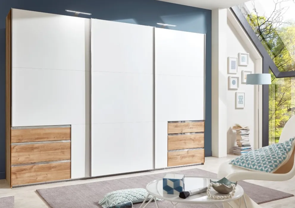 MID.YOU Schiebetürenschrank Level36 eichefarbig, weiss New