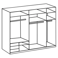 MID.YOU Schiebetürenschrank Level36 eichefarbig, graphitschwarz Clearance