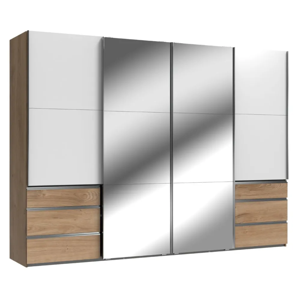 MID.YOU Schiebetürenschrank Level36 eichefarbig, weiss Outlet