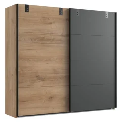 MID.YOU Schiebetürenschrank Malmö eichefarbig, graphitschwarz