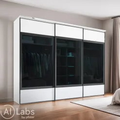 Moderano Schiebetürenschrank Paludi weiss Discount