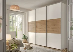 Moderano Schiebetürenschrank Primo 16 Artisan Eiche, AW Alpinweiss Clearance