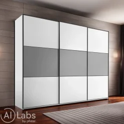 Moderano Schiebetürenschrank Primo AW Alpinweiss, Saphir Best