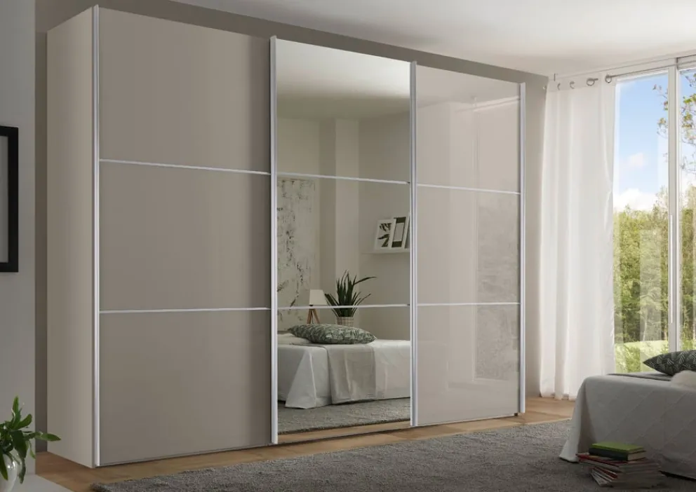 Moderano Schiebetürenschrank Primo-Glas SN Sand Discount