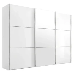 Moderano Schiebetürenschrank Primo-Glas AW Alpinweiss, SP Spiegel Discount