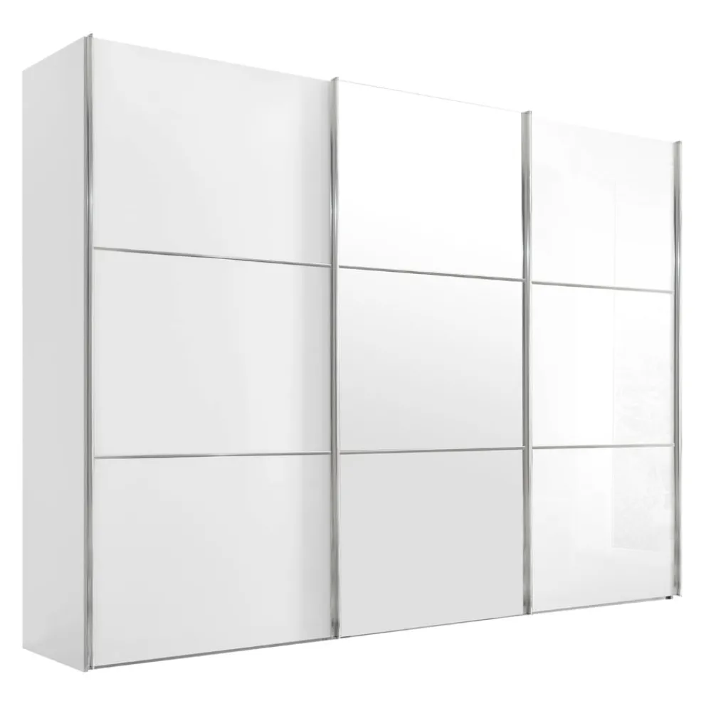 Moderano Schiebetürenschrank Primo-Glas AW Alpinweiss, SP Spiegel Discount