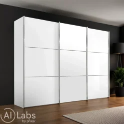 Moderano Schiebetürenschrank Primo-Glas AW Alpinweiss, SP Spiegel Discount