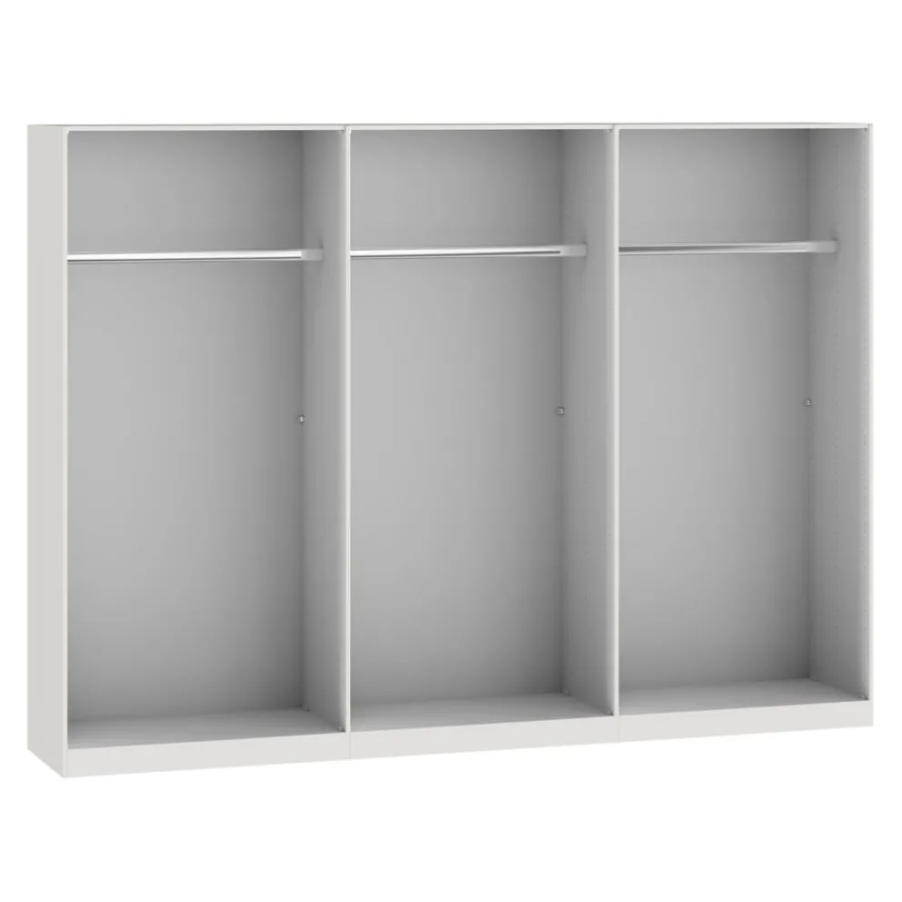 BYYU Schiebetürenschrank Slide Glas Bianco matt, Spiegel Clearance