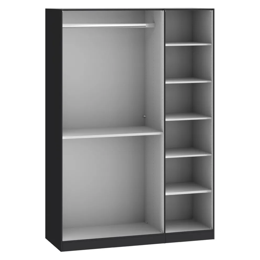 BYYU Schiebetürenschrank Slide Glas Bianco matt, Spiegel Sale