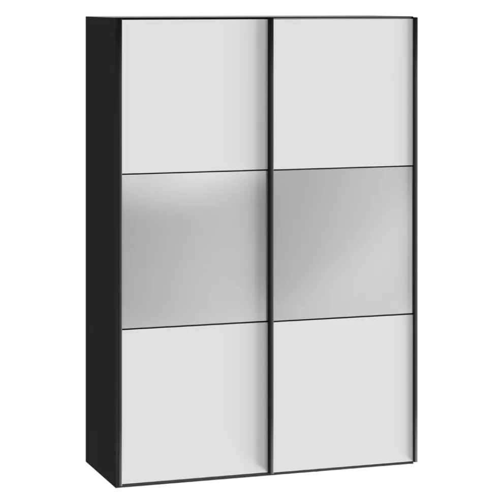 BYYU Schiebetürenschrank Slide Glas Bianco matt, Spiegel Sale