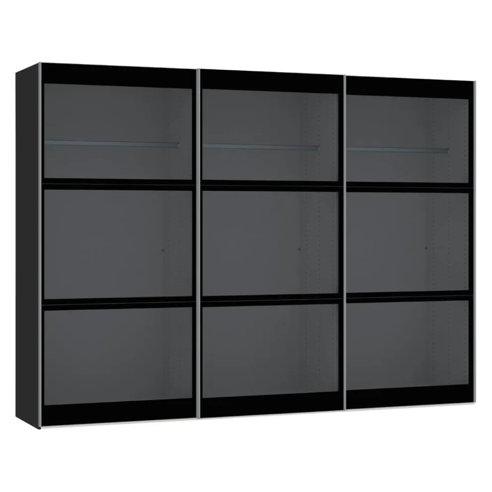BYYU Schiebetürenschrank Slide Rauchglas, Schwarz Online
