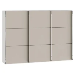 BYYU Schiebetürenschrank Slide Glas Nougat matt Discount