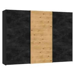 BYYU Schiebetürenschrank Slide Novaschwarz Discount