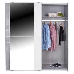 MID.YOU Schiebetürenschrank Stripe-201 betongrau, weiss New