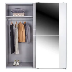 MID.YOU Schiebetürenschrank Stripe-201 betongrau, weiss New