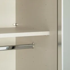 Moderano Schiebetürenschrank System One C6 Alpinweiss mit silber Zierlinien Outlet