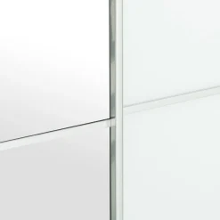 Moderano Schiebetürenschrank System One C6 Alpinweiss mit silber Zierlinien Outlet