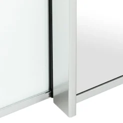 Moderano Schiebetürenschrank System One C6 Alpinweiss mit silber Zierlinien Outlet