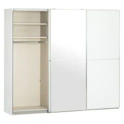 Moderano Schiebetürenschrank System One C6 Alpinweiss mit silber Zierlinien Outlet