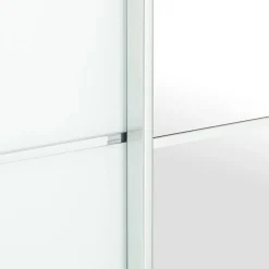 Moderano Schiebetürenschrank System One C6 Alpinweiss mit silber Zierlinien Outlet