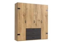 MID.YOU Schrank Detroit-201 eichefarbig, graphitschwarz