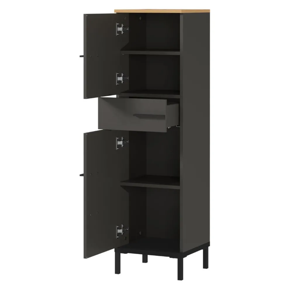 MID.YOU Schrank Yonkers graphit, navarra-eiche-nb. New