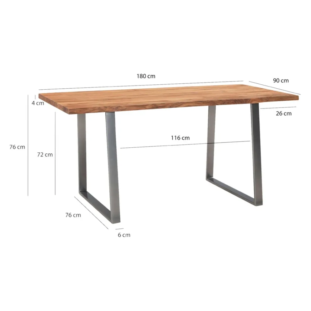 MID.YOU Schreibtisch Akazie hellbraun Clearance