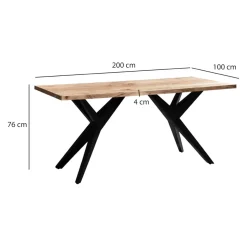 MID.YOU Schreibtisch Akazie hellbraun Discount