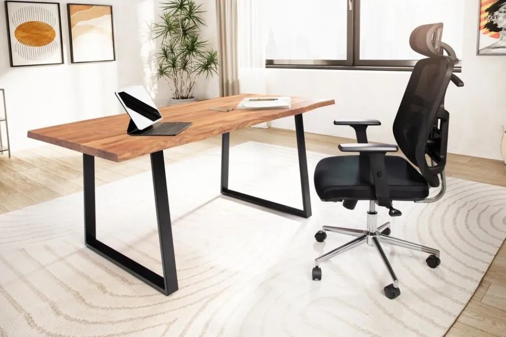 MID.YOU Schreibtisch Akazie hellbraun Clearance