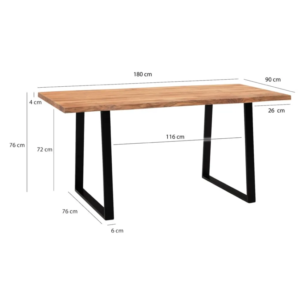 MID.YOU Schreibtisch Akazie hellbraun Clearance