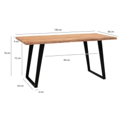 MID.YOU Schreibtisch Akazie hellbraun Clearance