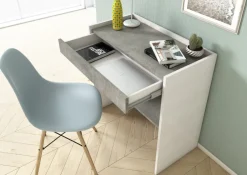 Sikelia Schreibtisch Desk betongrau, weiss Sale