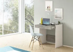 Sikelia Schreibtisch Desk betongrau, weiss Sale