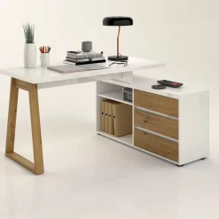 Stylife Schreibtisch First-105 eichefarbig, weiss Discount