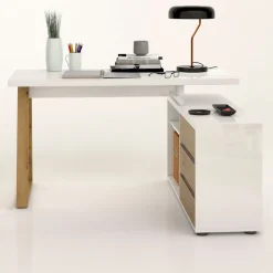 Stylife Schreibtisch First-105 eichefarbig, weiss Discount