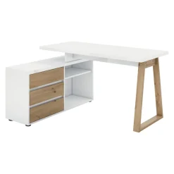 Stylife Schreibtisch First-105 eichefarbig, weiss Discount