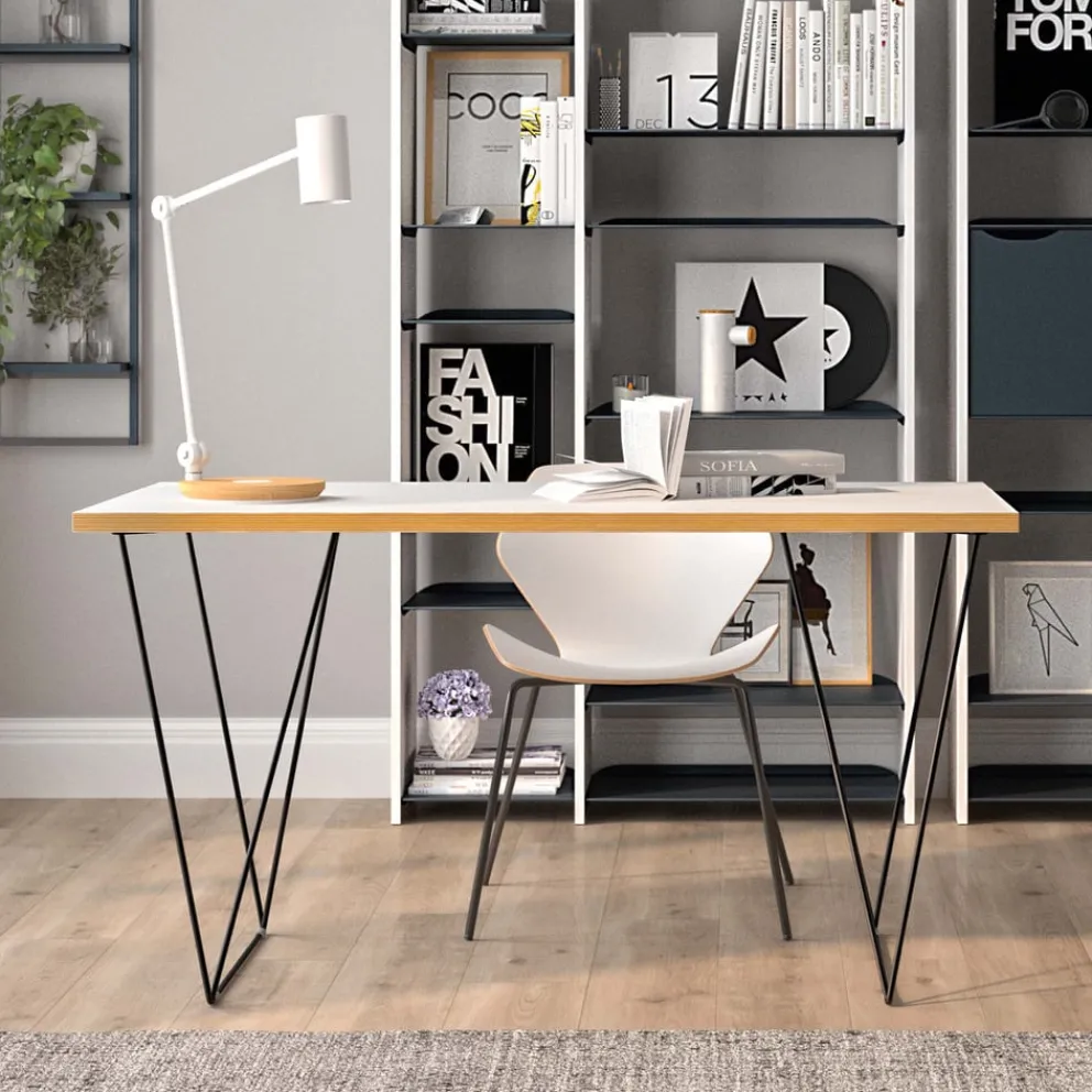 Temahome Schreibtisch Flow-105 eiche, schwarz, weiss Sale