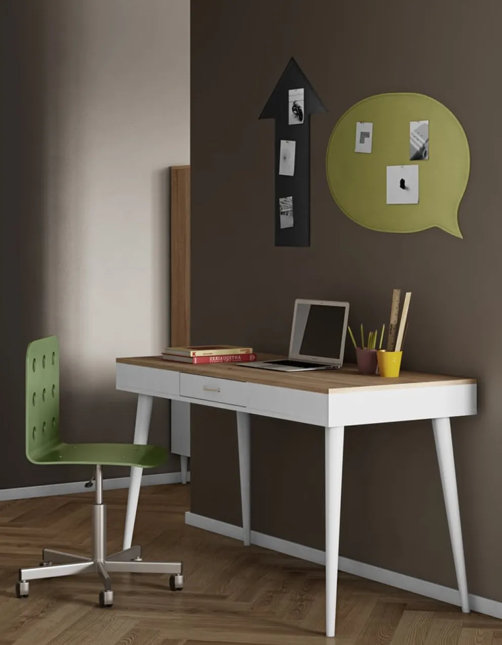 Temahome Schreibtisch Horizon eichefarbig, weiss